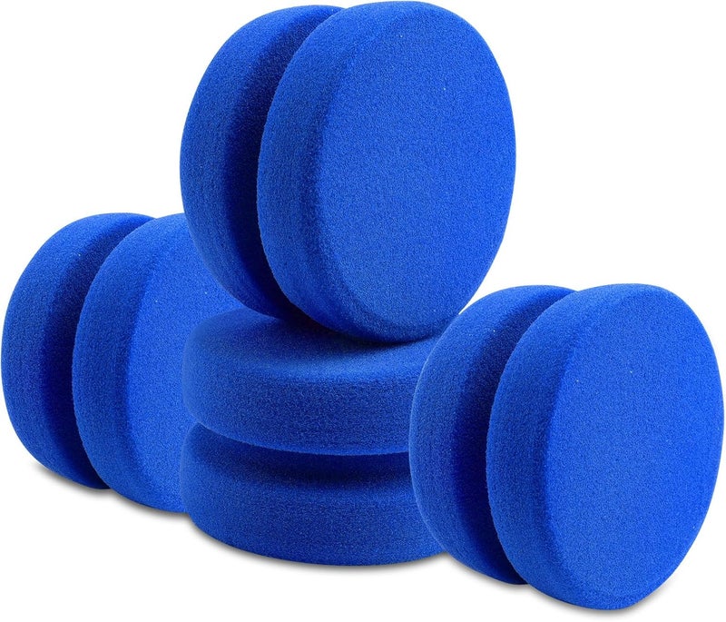 Pretwad 4PCS Double-Side Round Paint Sponge Applicators - 3.1 Inch Blue Round Detail Sponges Painting Sponges for Acrylic Oil Watercolor Art & Car Waxing Kitchen Cleaning - Image 1